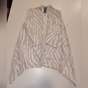Chico's Tan and White Zebra Cardigan